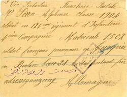 Postal History France – Germany – Türkiye: 1915 (25 October). ...