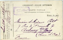 Postal History France – Türkiye: 1916 (14 August). Ottoman Red ...
