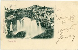 Montenegro Montenegro: 1897 postcard of Jajce Waterfall to Austria ...