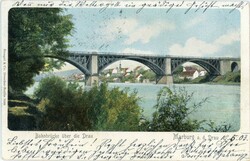 Slovenia Slovenia: 1903 postcard titled ‘Bahnbrücke über die Drau ...