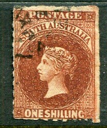 Australia South Australia: 1863 (26 May). 1s. dark grey-brown ...