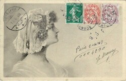 Postal HistoryFrance: 1908 (3.4.) postcard of young lady to Iceland ...