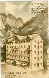 Postcards Andorra: Unused postcard titled ‘Les Escaldes. Hostal ...