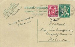Belgium Belgium: 1958 50c Victory stationery envelope to Finland ...