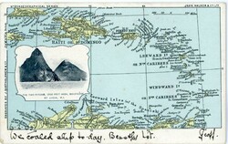 St. Lucia St. Lucia: 1903s postcard of St. Lucia and Caribbeans Map ...