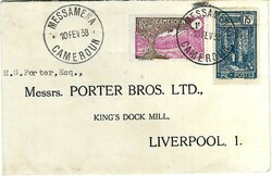 ColoniesFrench Cameroun: 1938 (10 Fev) envelope to Liverpool franked ...