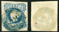 Stamps & Covers Portugal: 1853 Queen Maria II portrait 25r. blue with ...