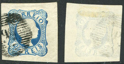 Stamps & Covers Portugal: 1856 King Pedro V 25r. with dotted ’56’ ...