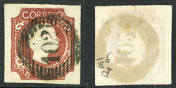 Stamps & Covers Portugal: 1856 King Pedro V 5r. with dotted ‘102’ ...