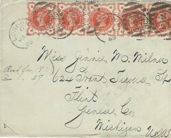 Great Britain Great Britain: 1889 (JA 4) cover to Flint, Mich., USA ...