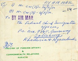 PakistanPakistan: 1960 official cover to Rhodesia & Nyasaland with ...
