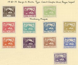 Stamps Czechoslovakia: 1918-19 Hradcany imperf mint o.g. set. * ...