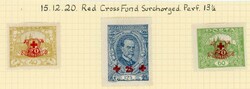 Stamps Czechoslovakia: 1920 Red Cross Fund surcharged mint o.g. set. ...