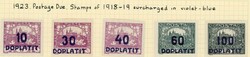 Stamps Czechoslovakia: 1923 Postage Due stamps surcharged mint o.g. ...