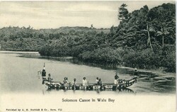Solomon Islands Fiji: Unused postcard titled ‘Solomon Canoe in Walu ...
