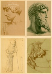 Republic (post 1940)Greece: 1941 Ancient Art series unused four 2l. ...