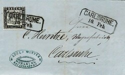 Postal History German States: 1865 (10 Feb) part printed internal ...