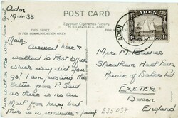 Postal History Aden: 1938 photo postcard titled ‘Water Cart’ to ...