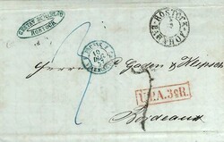 Postal History Germany: 1857 entire from Rostock to Bordeaux bearing ...