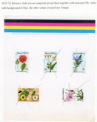 Stamps Morocco: 1972-73 Flowers sets on composite proof sheet with ...