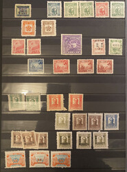 5 visor leaves with stamps from different Liberated Areas, most of ...