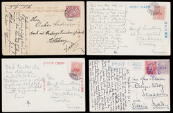 Group of 6 PPC, 5 postal used to Sweden, plus one domestic cover