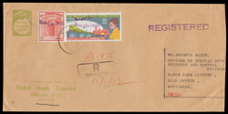 BANGLADESH registered cover sent from Dinajpur to Dacca, franked with ...