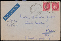 FRANCE 1940 Airmail cover sent from Grenoble to Hanoi, franked with ...