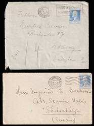 ITALY 1927 Two covers sent to Sweden, franked with Volta stamps ...