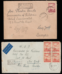 POLAND 1946-47 Three Airmail covers sent to New York, two registered
