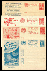 RUSSIA 1931-44 Four different pre-stamped cards from Soviet Union ...