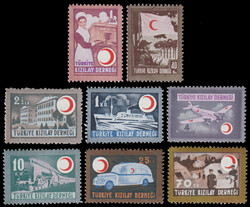 TURKEY 1946 Mi:120-27 69th Anniv. of Kizilat Red Crescent set