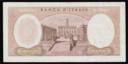 ITALY 10000 Lire Michelangelo Banknote 1962 circulated lightly folded ...