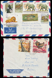 BURUNDI Two covers with Animal stamps sent to Sweden