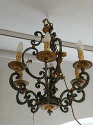 Lampe um 1900 Metall, 65 cm hoch