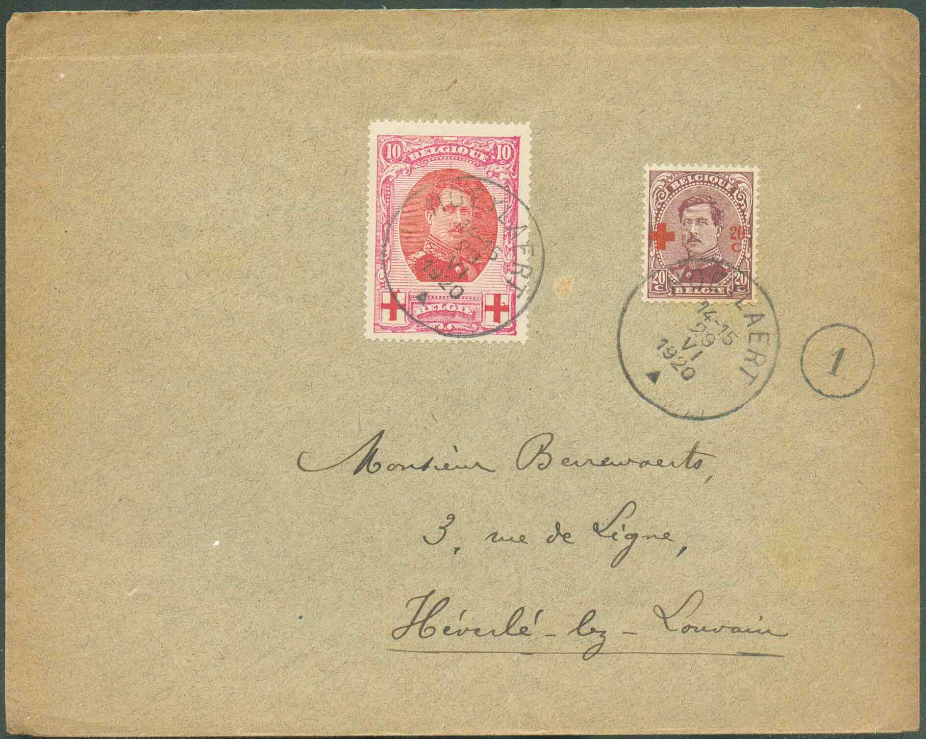 N°133-140 - 10c. ALBERT CROIX-ROUGE + 20c. CROIX-ROUGE 1918 obl. sc ...