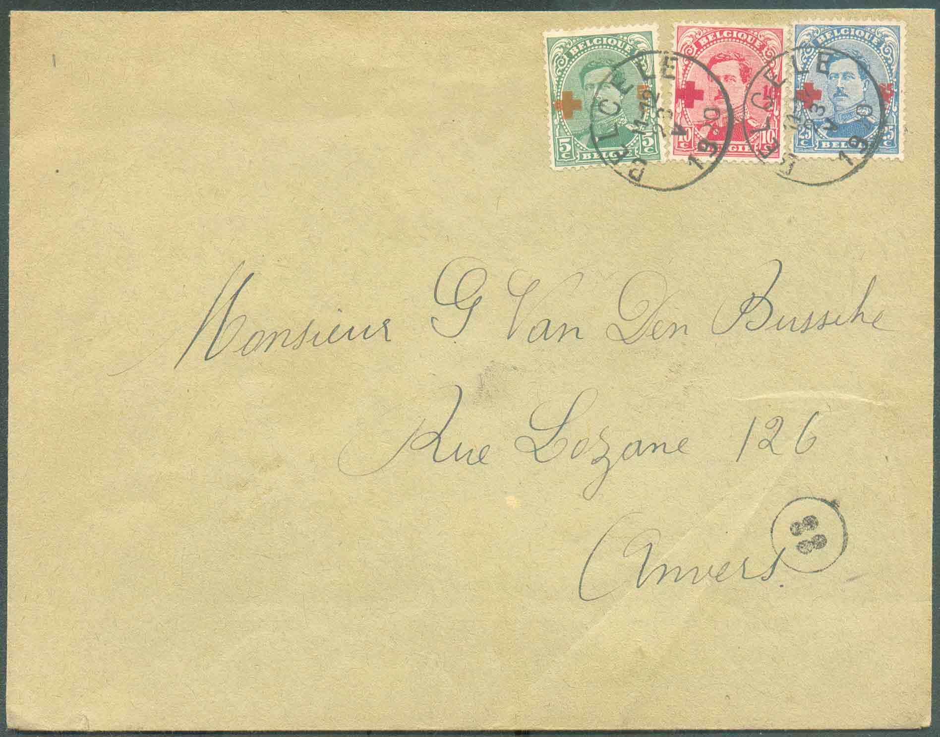 N°152/153-155/157 sur 2 belles lettres de la série CROIX-ROUGE 1918 ...