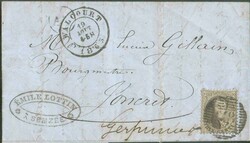 N°14 - Médaillon 10 centimes brun, obl. P.148 sur lettre de ...