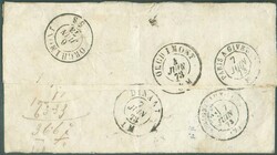N°30 - 10 centimes vert obl. dc GEDINNE 3 JUIN 73 sur lettre (tarif ...