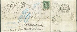 N°30 - 10 centimes vert obl. sc VERVIERS (STATION) 10 FEVR. 1879 sur ...