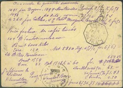 N°45 - 5c. Emission 1884 en complément sur E.P. carte 5c. vert obl. ...