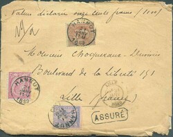 N°46-48-51 - Affranchissement tricolore de l'Emission 1884 : 10c. ...