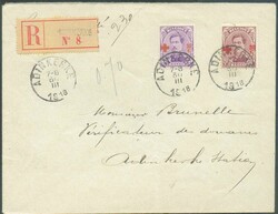N°154-155 - 15c. et 20c. CROIX-ROUGE 1918 obl. sc ADINKERKE ...
