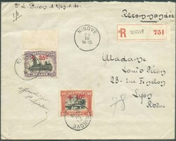 N°157-158 - 35c. et 40c. CROIX-ROUGE 1918 obl. sc NINOVE 24-III-1918 ...