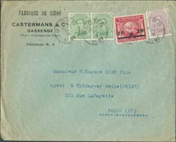 N°137(2)-140-185 - Emission 1915 5 centimes (paire) + 20 centimes en ...