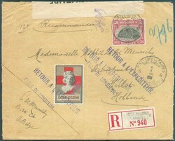 N°144 - 50c. Emisison 1915 obl. sc POSTES MILITAIRES BELGIQUE 6 ...