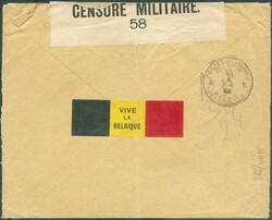N°144 - 50c. Emisison 1915 obl. sc POSTES MILITAIRES BELGIQUE 6 ...