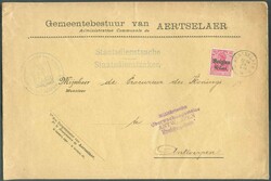 OC N°16 - 10c.s/10pfg. obl. sc RELAIS d'AERTSELAER * sur enveloppe ...