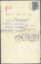 PAYS-BAS N°54 - 12½c. obl. dc AMSTERDAM 30.X.14 sur enveloppe vers ...