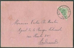 TX N°1(½) - 10 centimes vert (coupé en deux diagonalement) obl. sc ...